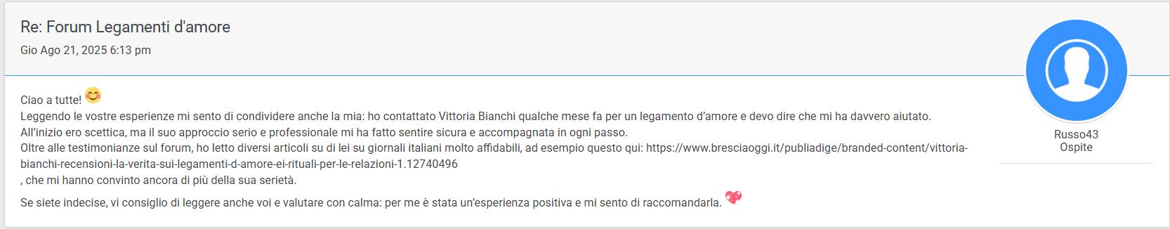articoli su vittoria bianchi