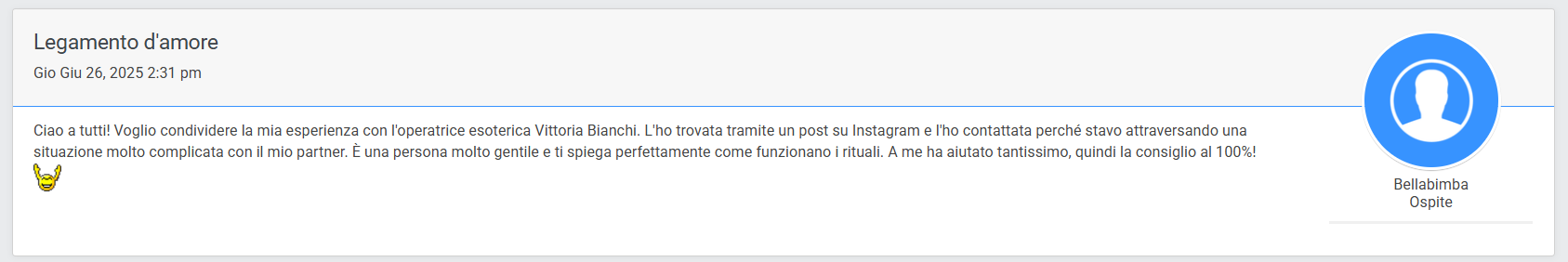 forum sui legamenti d'amore di vittoria bianchi