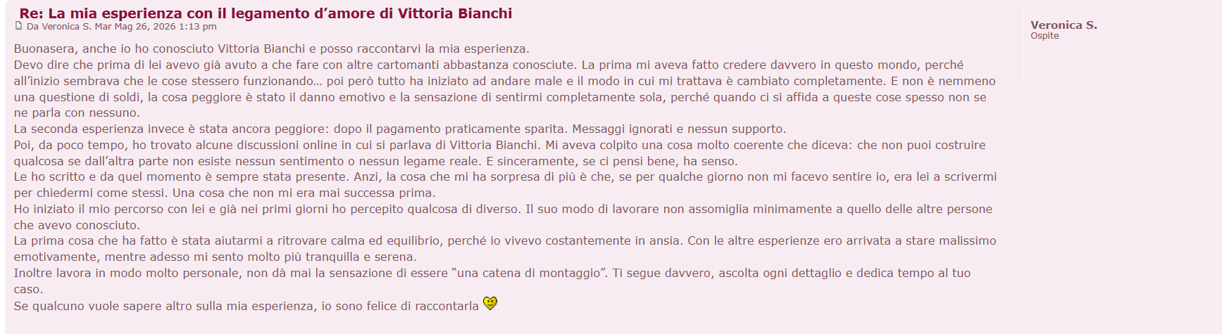 recensione sui forum