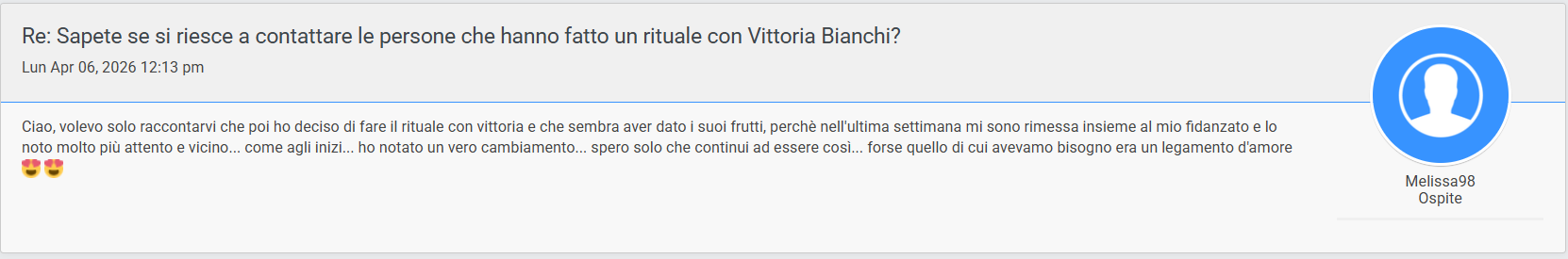 risultati legamenti d'amore